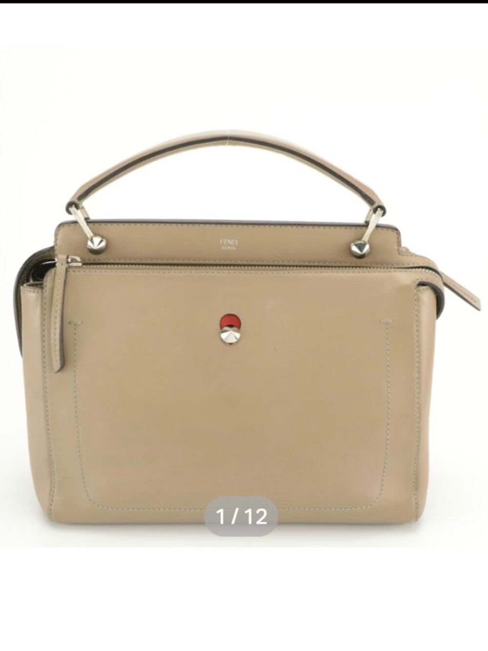 Fendi DotCom Two-Way Satchel with Detachable Zip Pouch in Leather